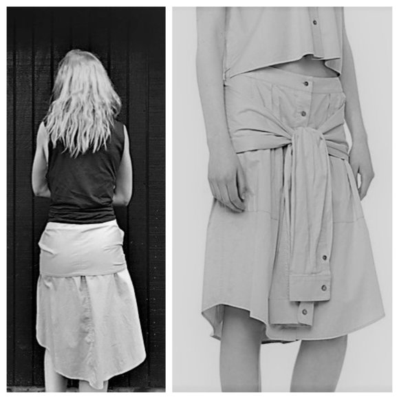 Alexander Wang Sleeve Tied White Skirt Size 4 EUC - Picture 2 of 16